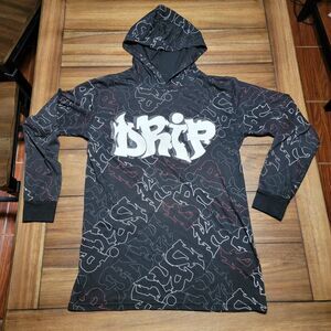 OG Hustle by Bailey Apparel DRIP Long Sleeve Tee w/ Hood - Size Medium